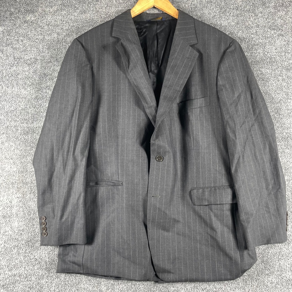 Brooks Brothers Blazer Mens 44 Grey Pinstripe 346 Stretch Wool Sport Coat Career